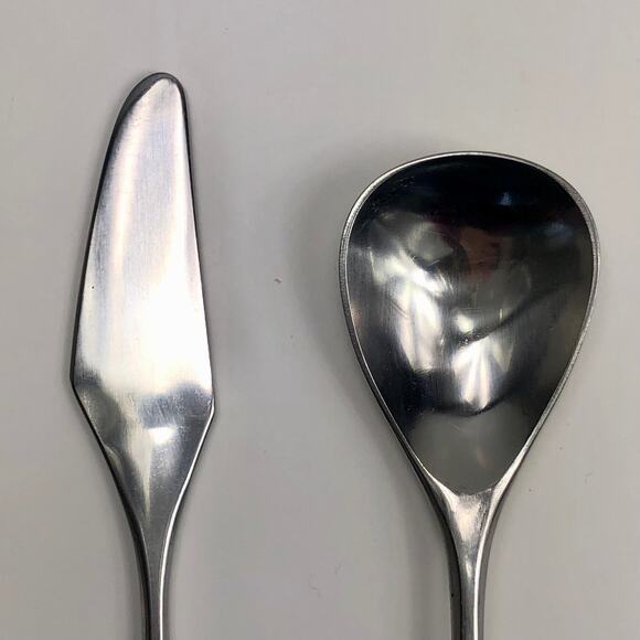 Crown Stanley Roberts Caneel Bay Stainless 2pcs Sugar Spoon Butter Knife Japan - Picture 2 of 6